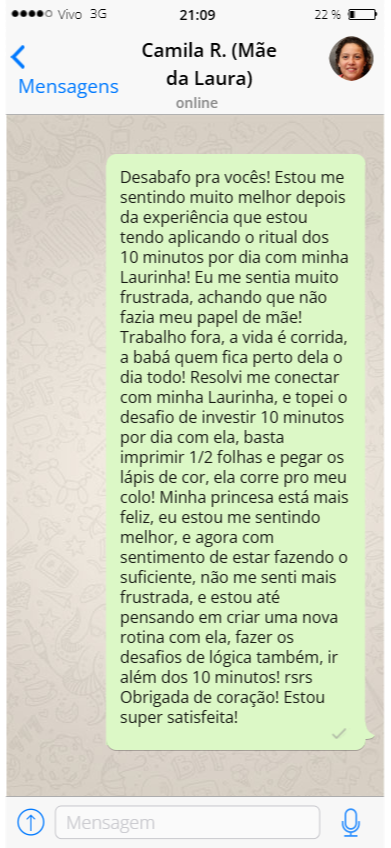 Depoimento Camila R. mãe da Laura