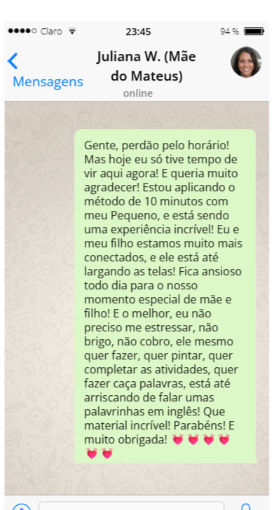 Depoimento Juliana W. mãe do Mateus